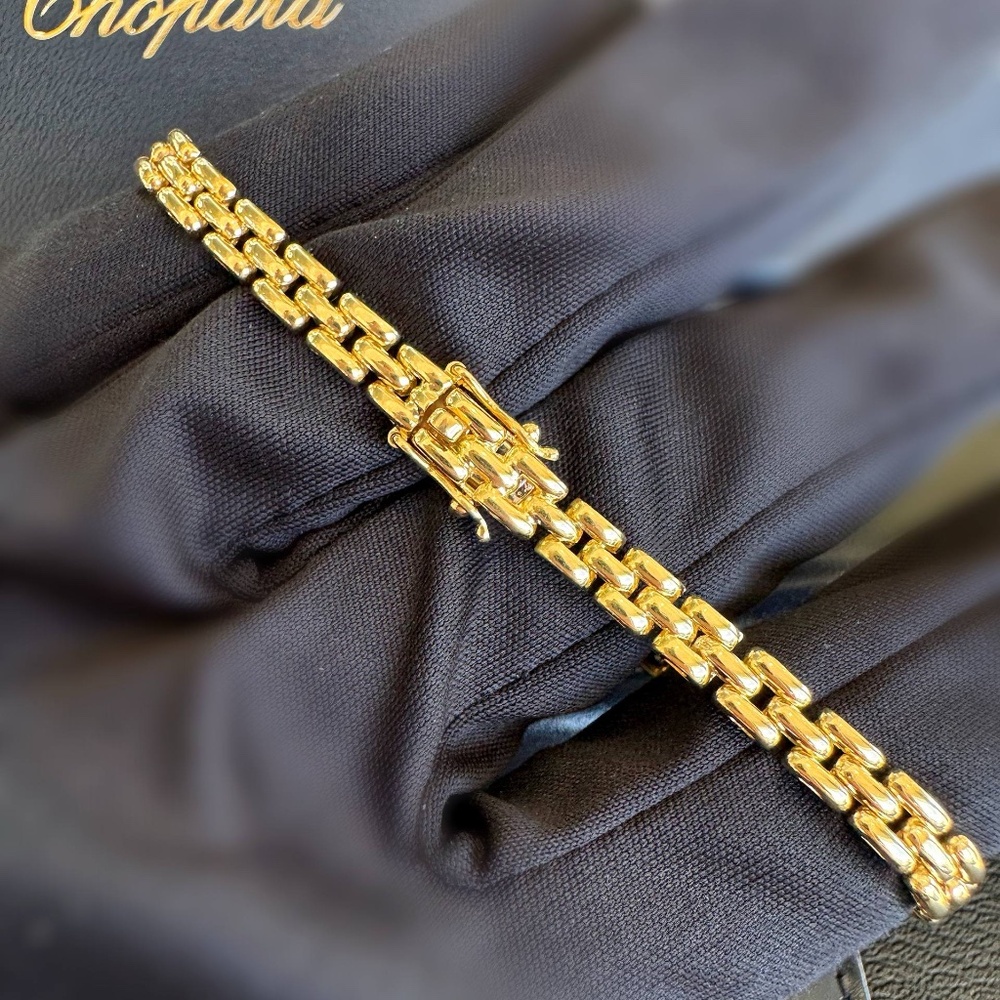 Vintage Chopard Happy Diamonds 18k yellow gold Heart panther link 0.07Ct Floatin - Picture 9 of 13